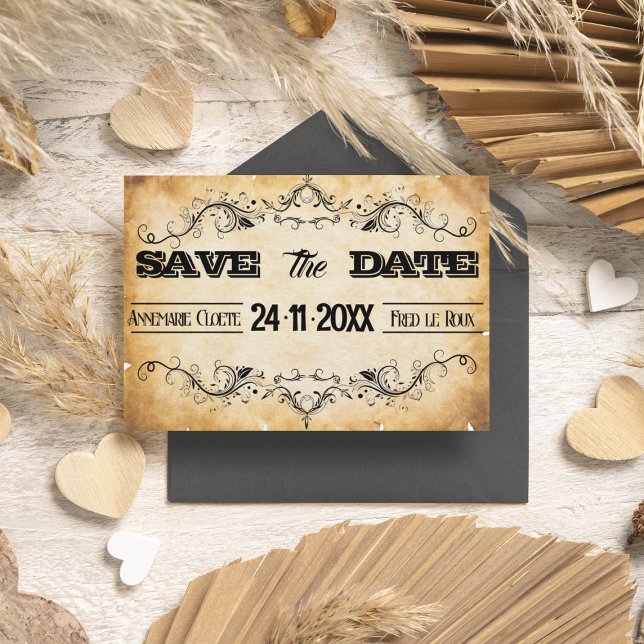 Vintage Rustic Black Flourish Parchment (Skapare uppladdad)