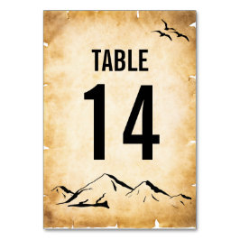 Vintage Rustic Black Flourish Parchment Bordsnummer