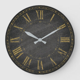 Vintage Rustic Black Guld Decorative Roman Numeral Stor Klocka