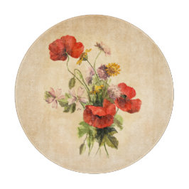 Vintage Rustic Bouquet Red Poppies Vild Flowers