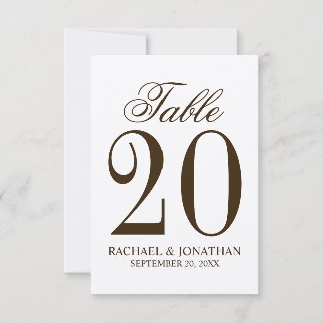 Vintage Rustic Bröllop Bordsnummer (Framsida)