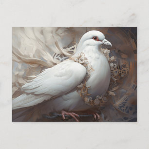 Vintage Rustic Bröllop Dove Vykort