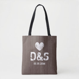 Vintage Rustic bröllop tote bags Tygkasse