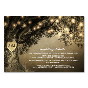 Vintage Rustic Carved Oak Reception + Hotel Cards Bordsnummer