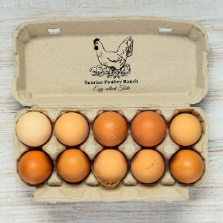 Vintage Rustic Chicken Farm Anpassningsbar Egg Fri Stämpel