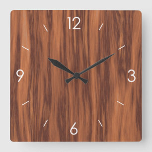 Vintage Rustic Country Wooden Decor Fyrkantig Klocka