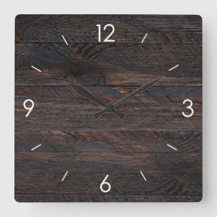 Vintage Rustic Country Wooden Decor Fyrkantig Klocka