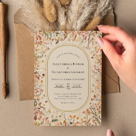 Vintage Rustic Fall Beige Bröllop Inbjudningar