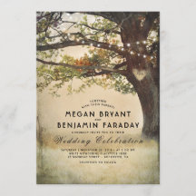 Vintage Rustic Fall Träd String of Ljus Bröllop