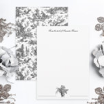 Vintage Rustic Farm Fransk Toile-Black & White Anteckningskort<br><div class="desc">Den här vackra,  återskapade Fransken av vintage i jouy mönster,  daterad ca 1780-talet,  har scener av ett roligt,  rustiskt jordbruk,  inklusive djur,  gamla ruiner,  stugor och bönder som arbetar och leker svart på vit bakgrund.</div>