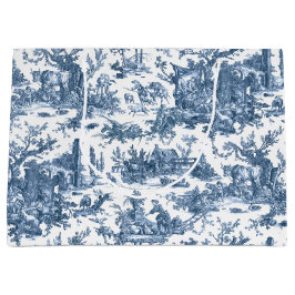 Vintage Rustic Farm Fransk Toile-Blue & White