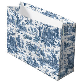 Vintage Rustic Farm Fransk Toile-Blue & White