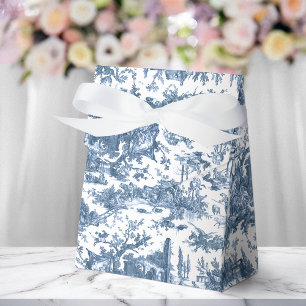 Vintage Rustic Farm Fransk Toile-Blue & White Presentaskar