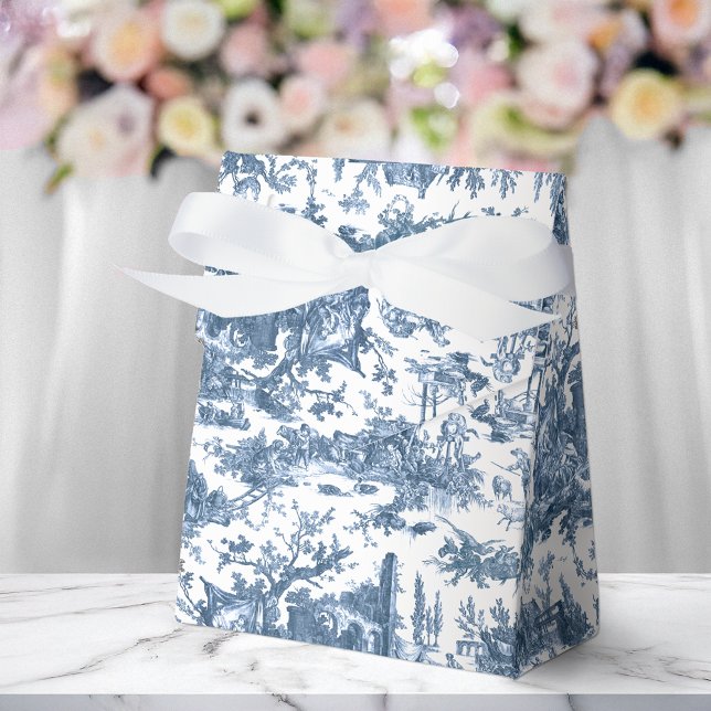 Vintage Rustic Farm Fransk Toile-Blue & White Presentaskar (Skapare uppladdad)