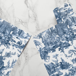 Vintage Rustic Farm Fransk Toile-Blue & White Presentpapper