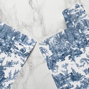 Vintage Rustic Farm Fransk Toile-Blue & White Presentpapper