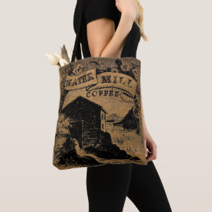 Vintage Rustic Faux Burlap Coffee Sack Template 2 Tygkasse