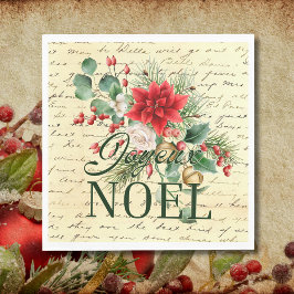Vintage Rustic Fransk Joyeux Noel Pappersservett