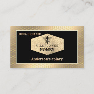 Vintage Rustic guld bi logotyp Visitkort
