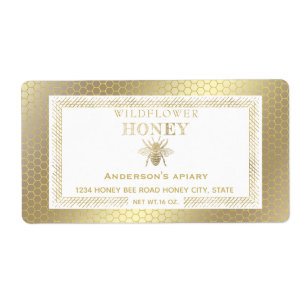 Vintage Rustic guld bihonung burk Fraktsedel