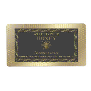 Vintage Rustic guld bihonung burk Fraktsedel