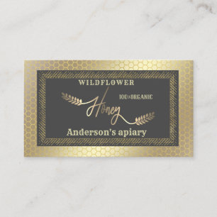 Vintage Rustic guld calligraphy honey gren Visitkort