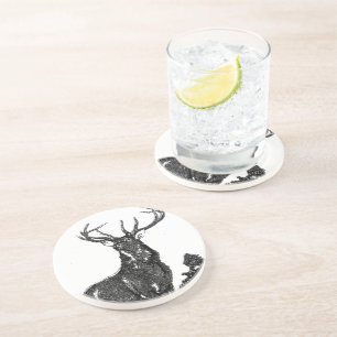 Vintage Rustic Hjort Stag Buck Man Cave Underlägg
