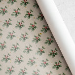 Vintage Rustic Holly Berry jul Presentpapper<br><div class="desc">vintage-designad stil-julomslutning med papper  med högvattenfärgsbär på Anpassningsbar stil-papper.</div>