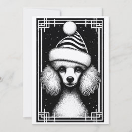 Vintage Rustic Inspired Pudel-julkort Julkort