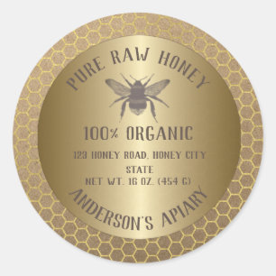 Vintage Rustic Kraft ser ut att vara honungskambih Runt Klistermärke