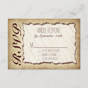Vintage Rustic Landsbyggsbröllop OSA kort