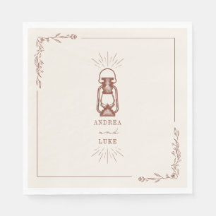 Vintage Rustic Lantern Terracotta Bröllop Pappersservett