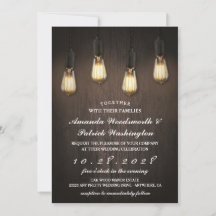 Vintage Rustic Ljus Chic Bröllbjudanden