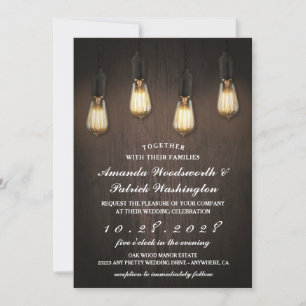 Vintage Rustic Ljus Chic Bröllbjudanden Inbjudningar