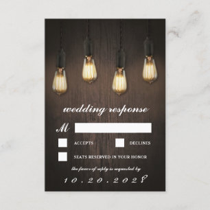 Vintage Rustic Ljus Chic Bröllop OSA Cards Kort