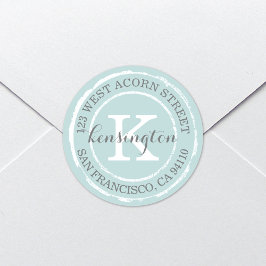 Vintage Rustic Monogram | Cirkulär adressetikett Runt Klistermärke