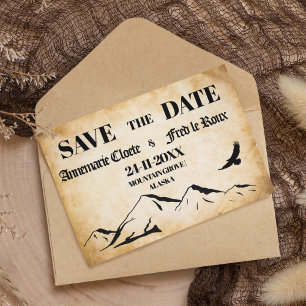 Vintage Rustic Mountain Flourish Parchment