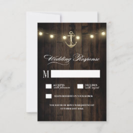 Vintage Rustic Nautical Anchor Bröllop OSA Card