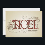 VINTAGE RUSTIC NOEL TYPOGRAPHY CHRISTMAS FLAT CARD JULKORT<br><div class="desc">VINTAGE RUSTIC NOEL TYPOGRAPHY CHRISTMAS FLAT CARD</div>