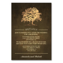 Vintage Rustic Oak Träd Reception + Hotel Cards