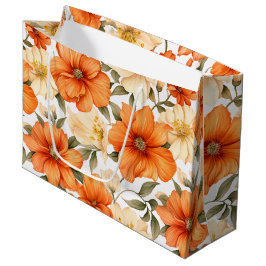 Vintage Rustic Orange - höstblommor Mönster