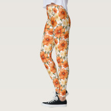 Vintage Rustic Orange - höstblommor Mönster