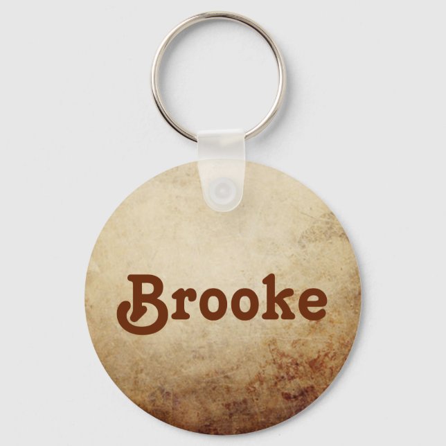 Vintage Rustic Papper Struktur Rust Brown Nyckelring (Framsida)
