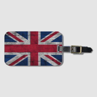 Vintage rustic Patriotic U.K. flag Bagagebricka