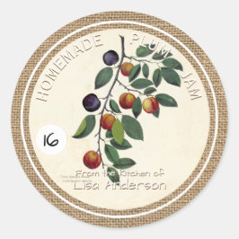 Vintage Rustic Plum Sylt anpassningsbar round Stic Runt Klistermärke