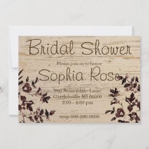Vintage Rustic Ro Inbjudningar