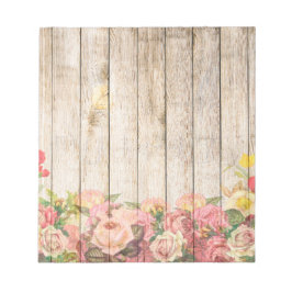 Vintage Rustic Romantic Ro Wood Anteckningsblock