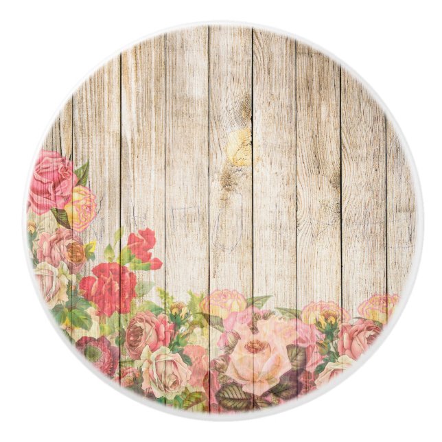 Vintage Rustic Romantic Ro Wood Knopp (Framsidan)