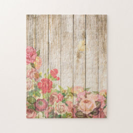 Vintage Rustic Romantic Ro Wood Pussel