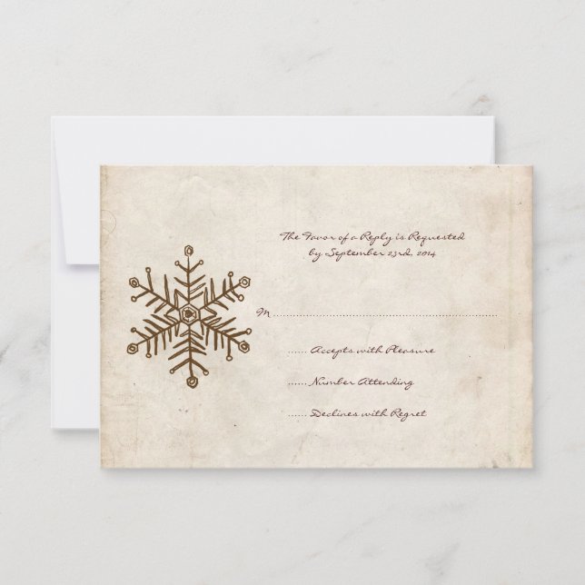 Vintage Rustic Snowflake-Bröllop OSA (Framsida)
